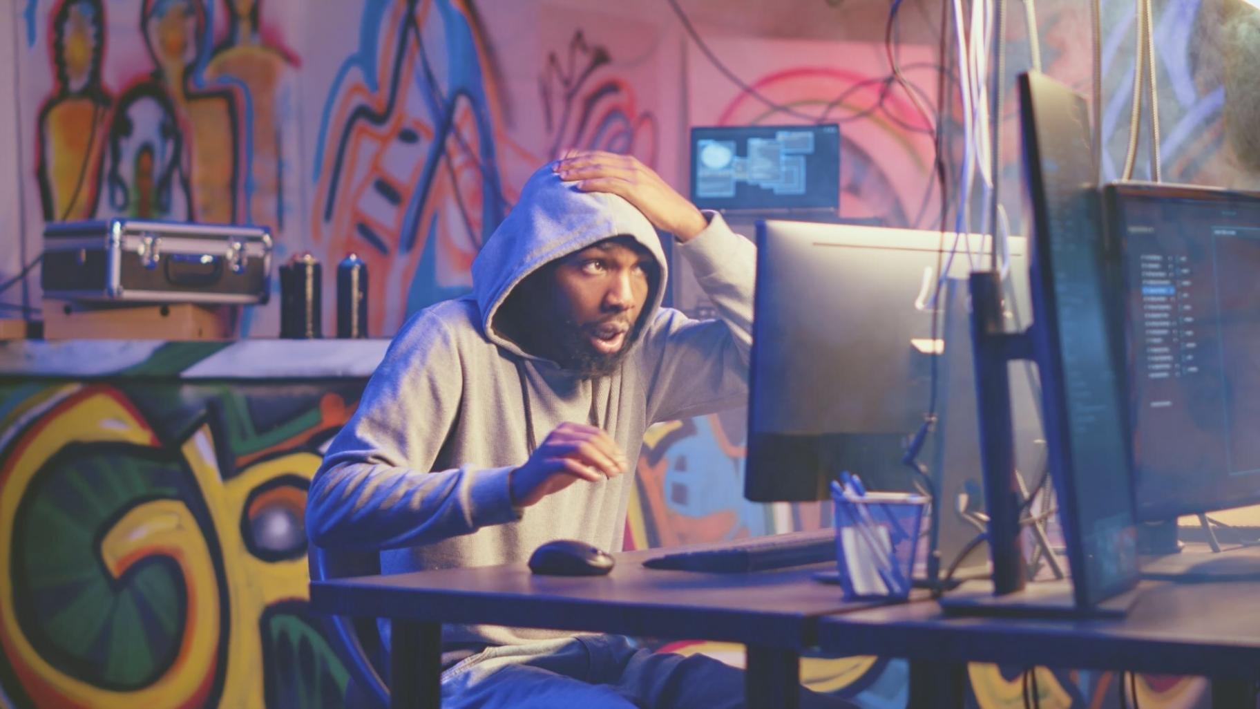 Professional webinar setup with multiple monitors displaying network diagnostic tools